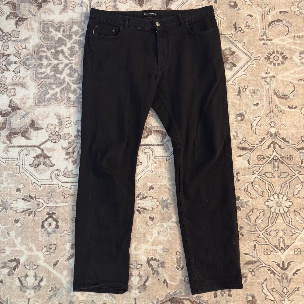 Balenciaga Straight Leg Jeans Black Denim 565448 TDW16 1055 Made in Italy Mens